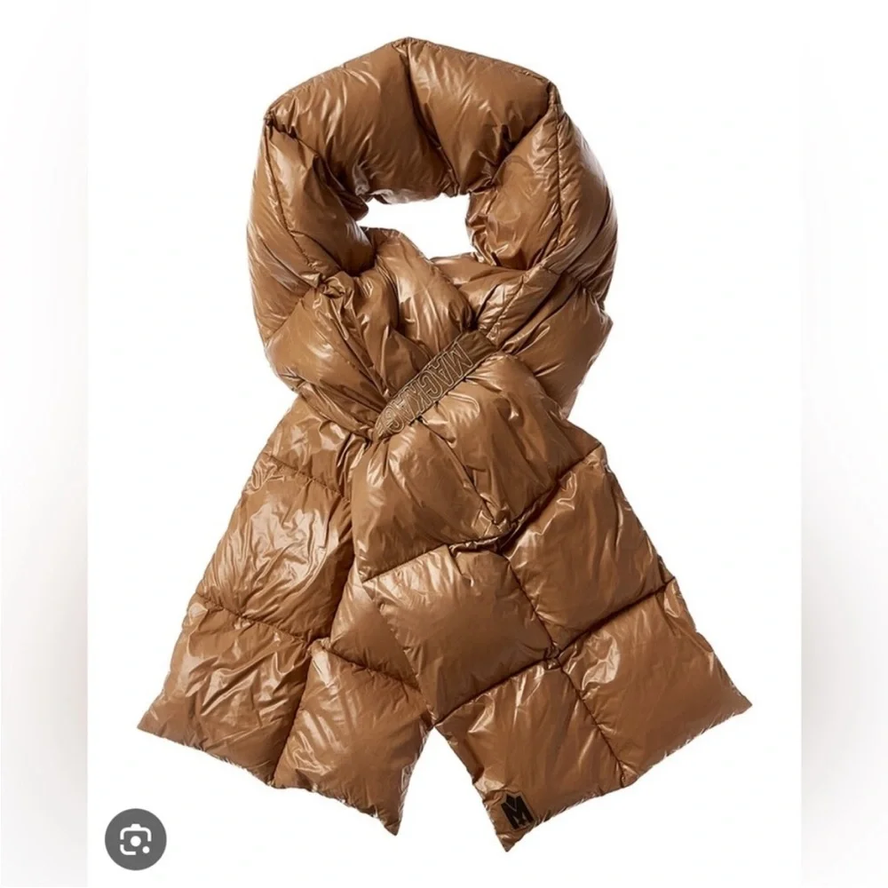 New! MACKAGE River Oversized Quilted Puffer Scarf Caramel Brown 🤎 OS NWT!